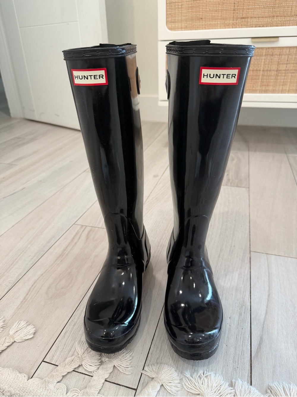 Hunter Black Gloss Tall Women's Rain Boots